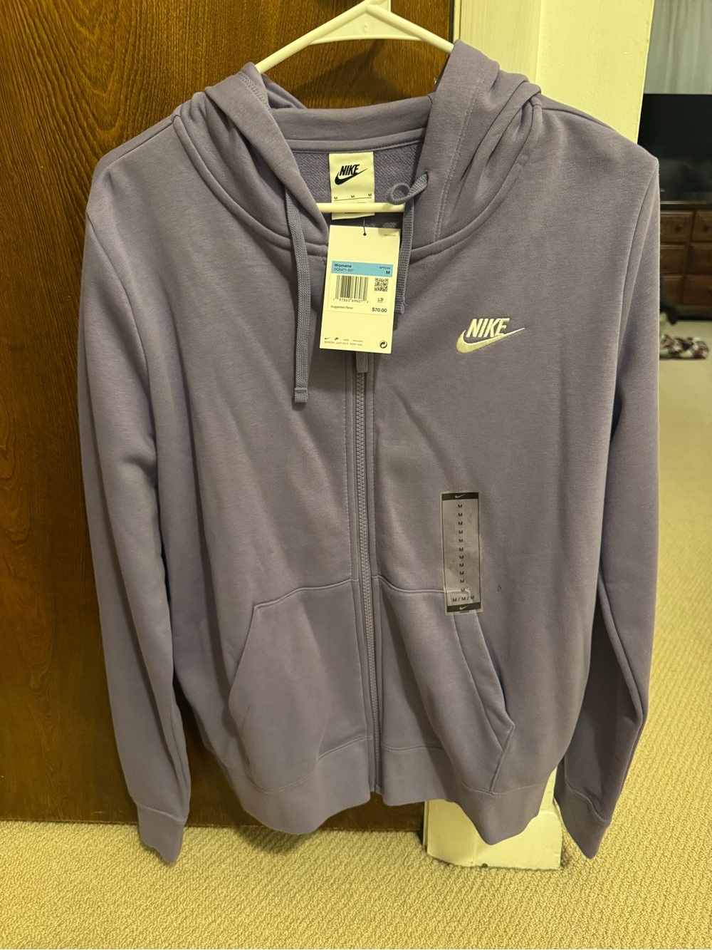 Nike women’s medium Lavender Full-Zip Hoodie Jacket with Hood
